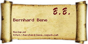 Bernhard Bene névjegykártya